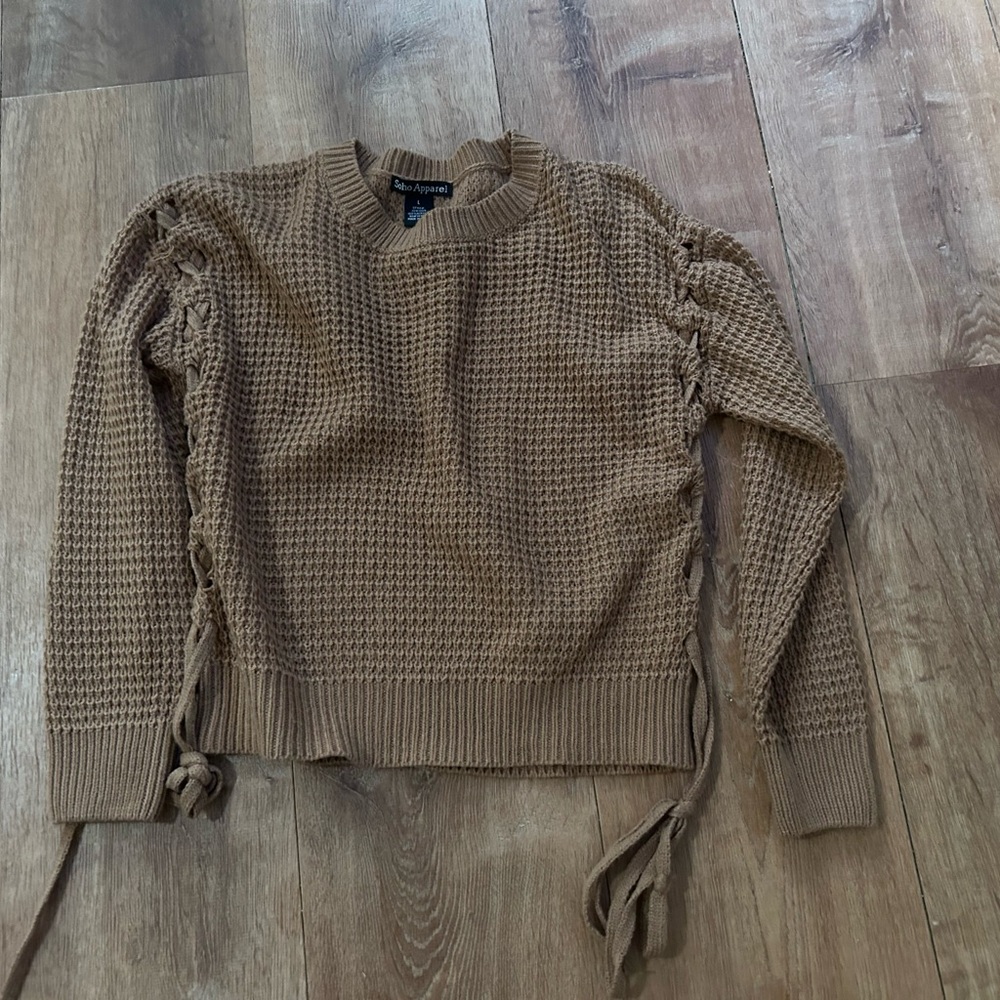 Soho Apparel Brown Crew Neck Sweater